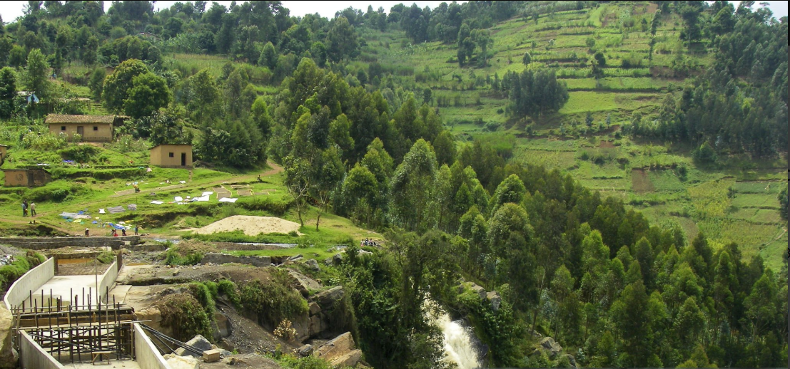 Stunning Rwanda countryside waterfalls surrounded by lush greenery and scenic landscapes
