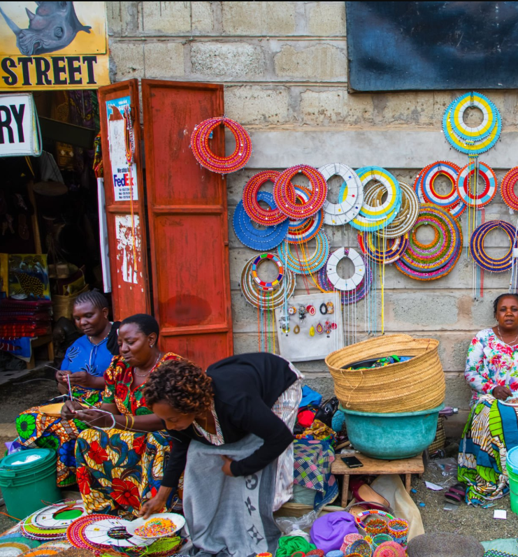 Vibrant Tanzania traditional markets showcasing local crafts, souvenirs, and cultural treasures.