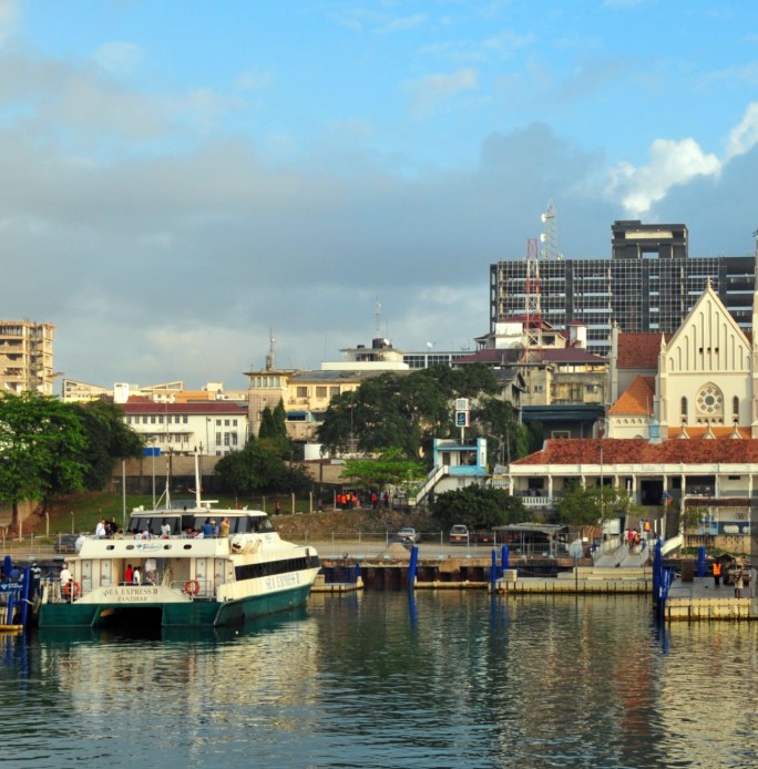 Passengers boarding the ferry at Dar es Salaam terminal heading to Zanzibar