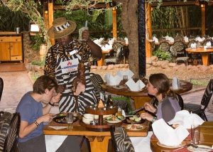 Having a meal in Kenya