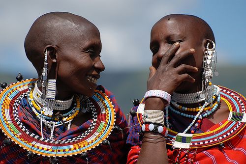 Maasai jewelry on safari. Swahili