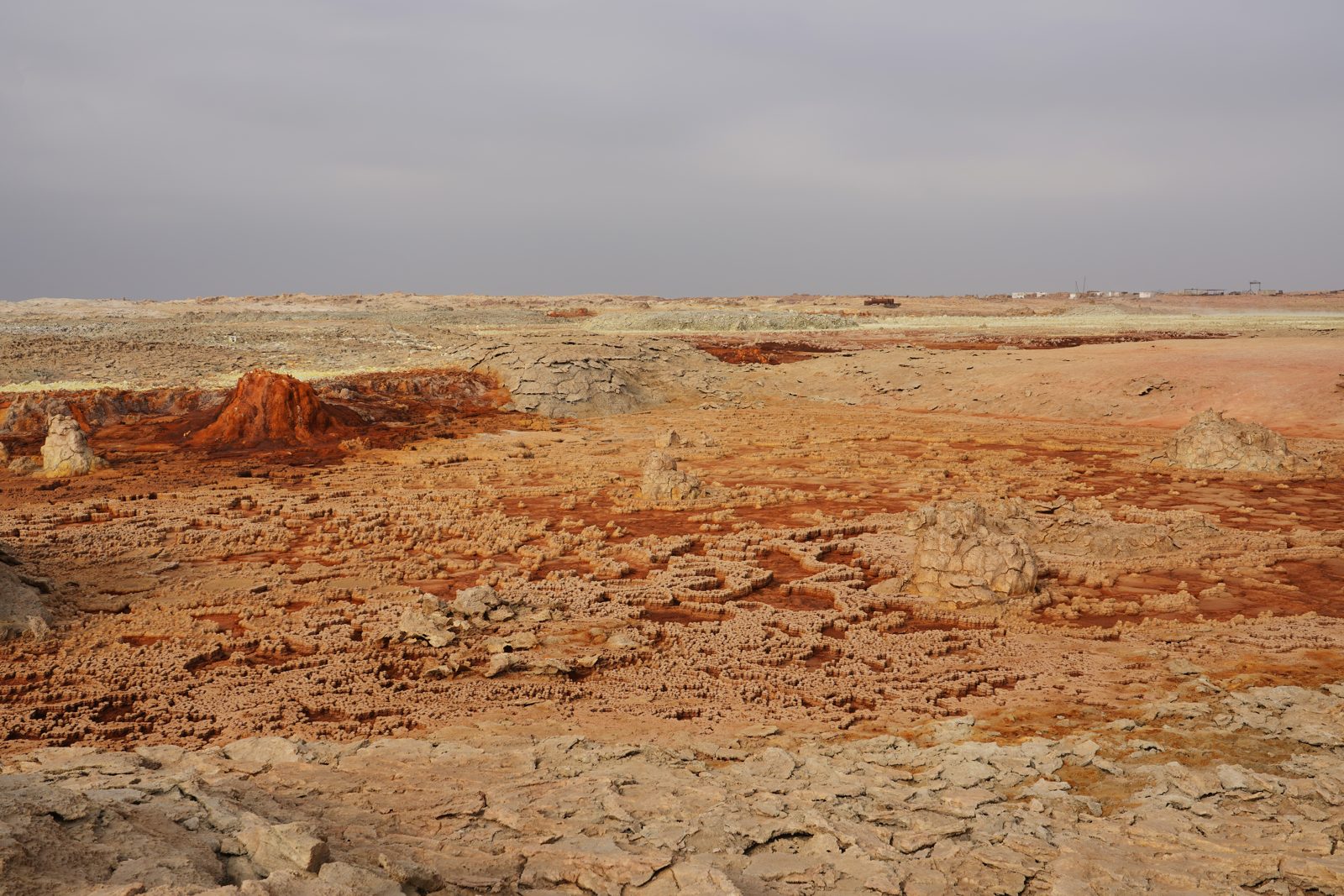 Colorful sulfur formations at Dallol in the Danakil Depression, Ethiopia