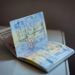 Passport with visa stamps for East Africa travel