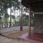 Lodge deck overlooking Lake Bunyonyi, Uganda